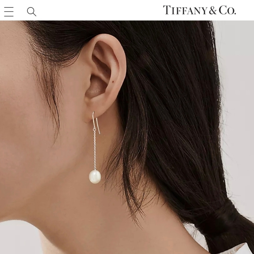 Tiffany & Co Elsa Peretti Pearls by the Yard chain earrings - Authentic